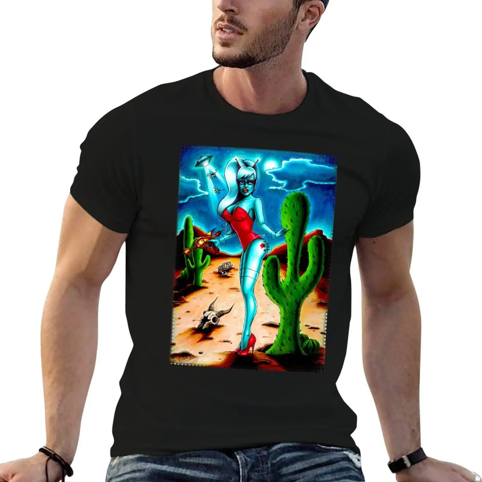 

Alien Pin-up T-Shirt t shirt personalised graphic t shirts for man t shirt men 100% cotton luxury brand T-shirt