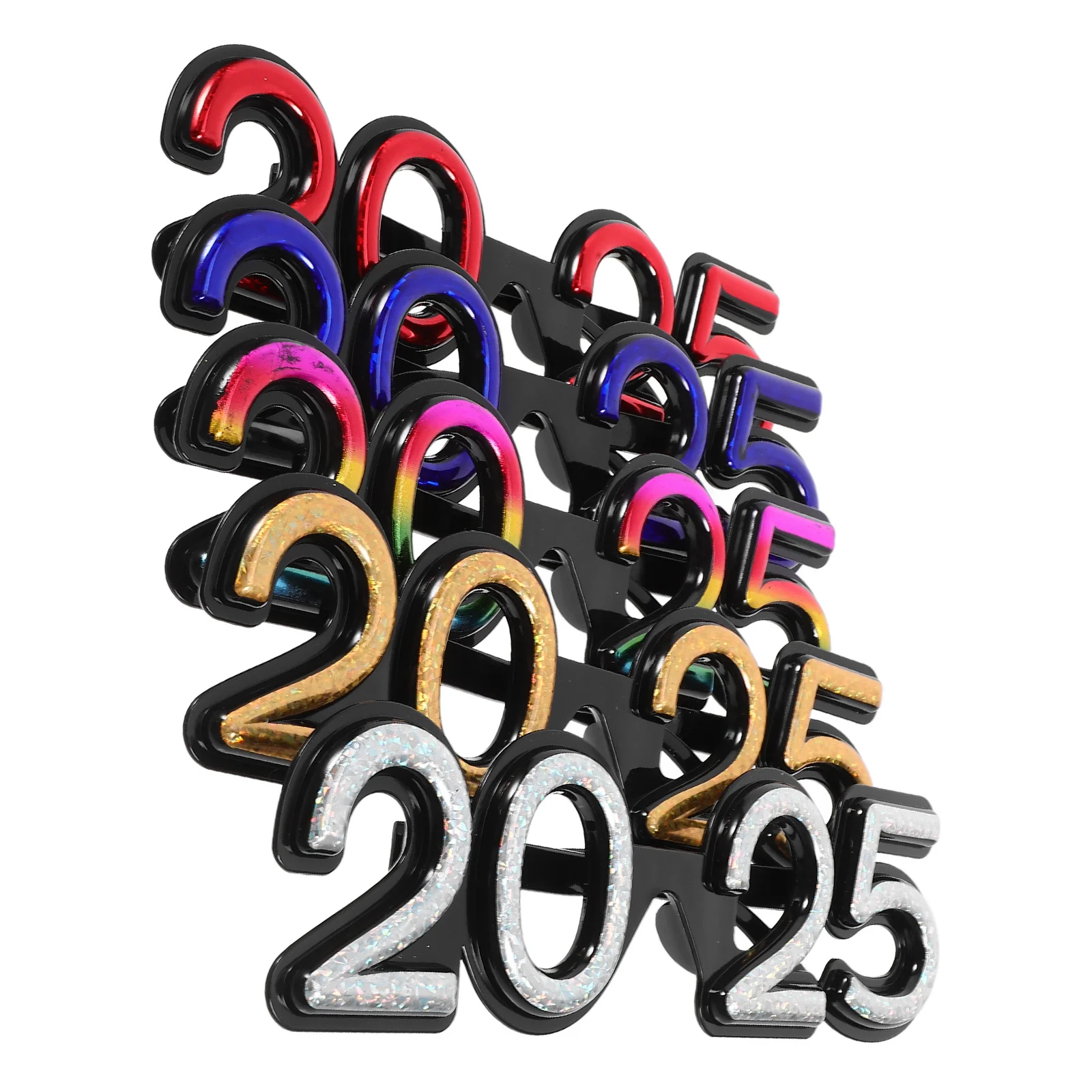 

5Pcs Plastic 2025 Number Glasses Party Eyeglasses New Year Festival Photo Props Party Supplies 2025 Eyeglasses
