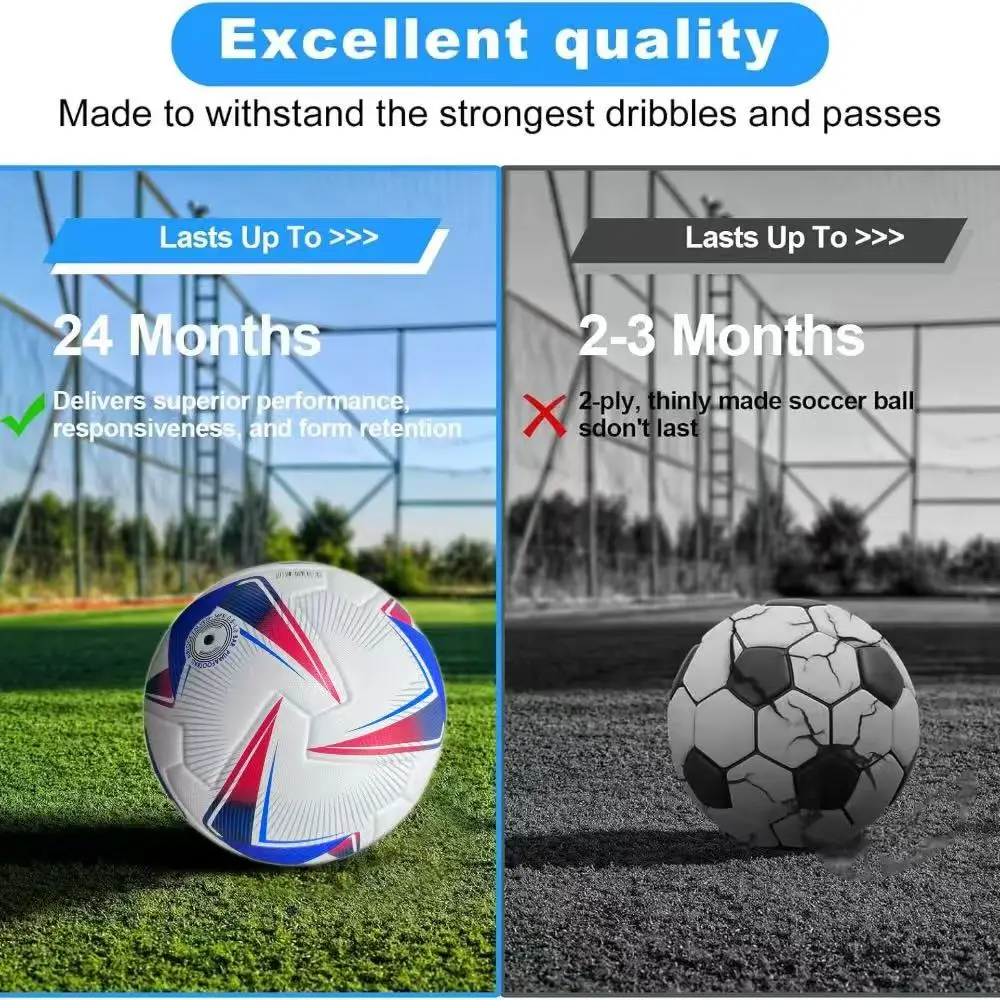 Football for Men High Quality Size 5 PU Adult futebol Kids Outdoor Sports Training balls  Professional Team Soccer. view 5