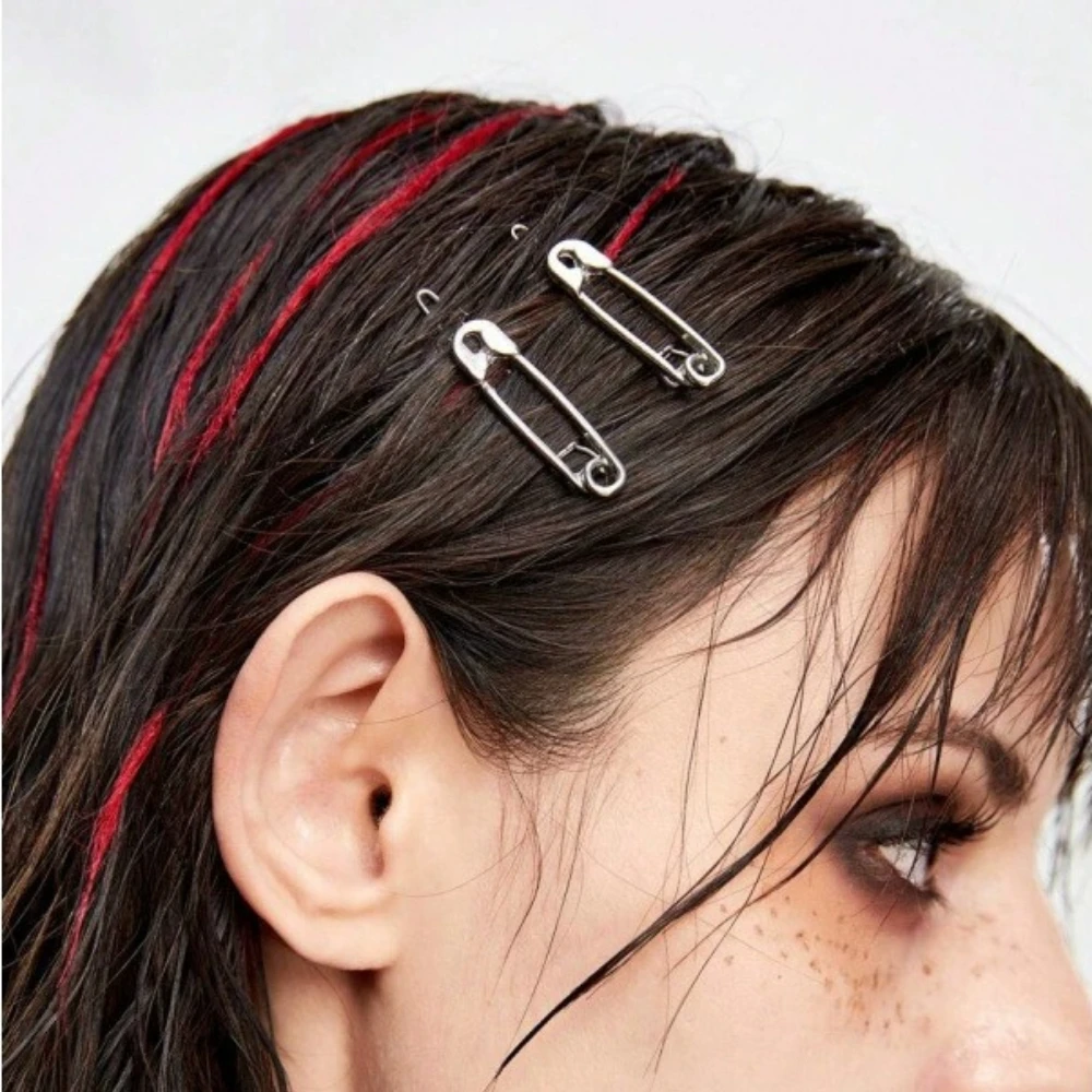 2/4PCS Fashion Gift Gold Silver Brooch Pin Shape Headress Hair Clips for Women Safety Pin Hairpins Girls Hairpin Barrettes - view 5