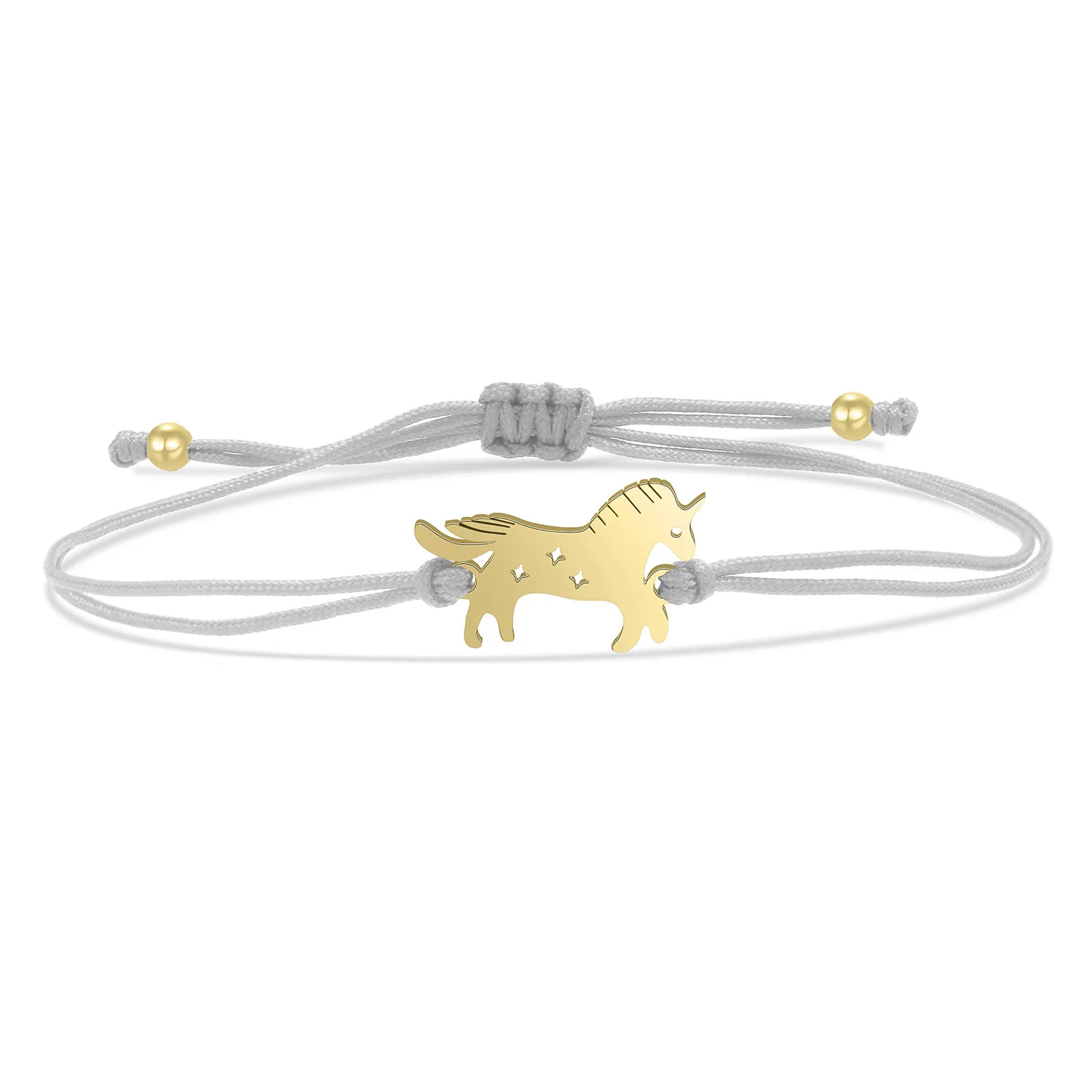 Gold-plated Stainless Steel Delicate Polishing Cute Unicorn Charm Bracelet Women Girl Lovely Horse Handmade String Jewelry Gift