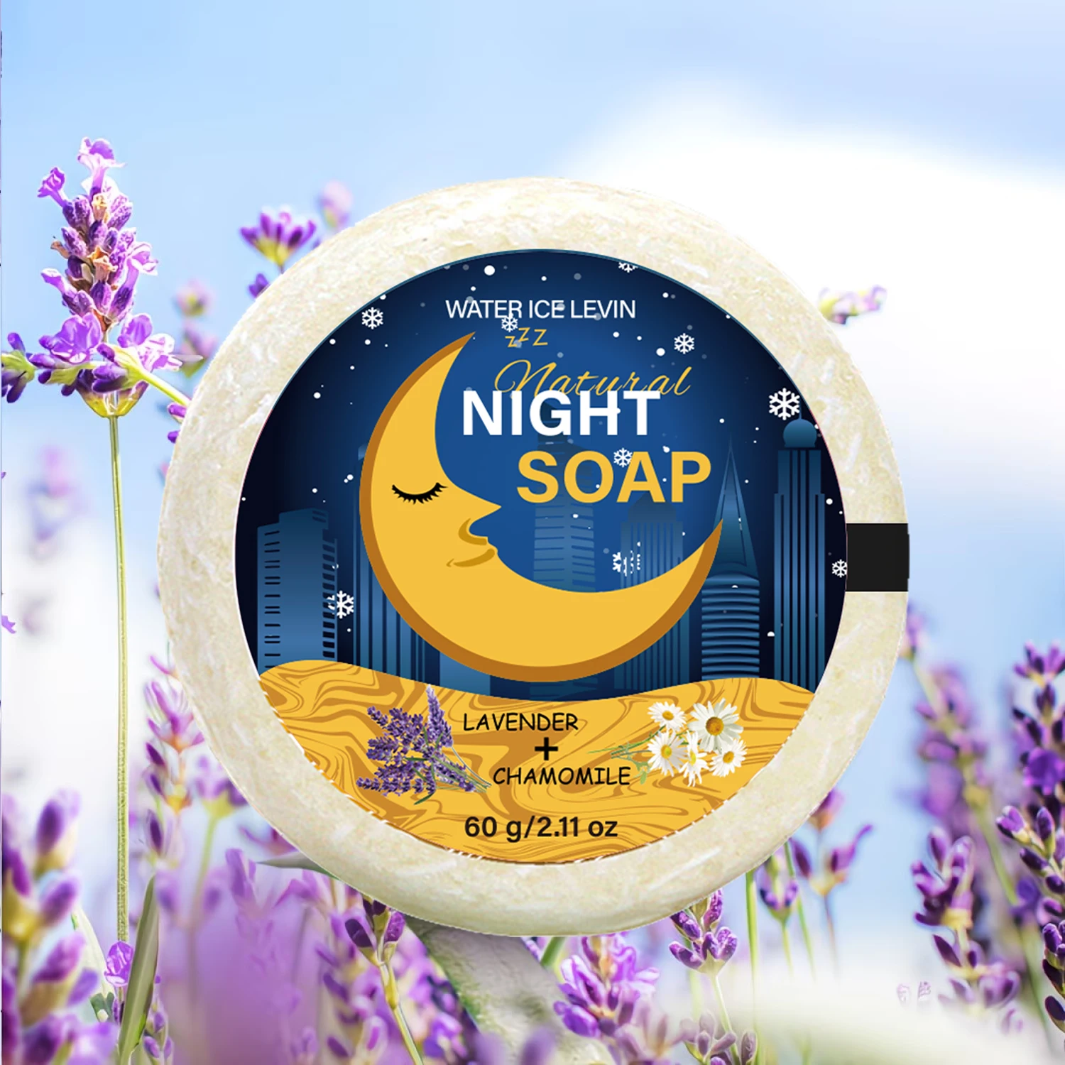 Lavender Chamomile Night Soap – Gentle Moisturizing Cleansing Bar with Hyaluronic Acid & Niacinamide – 60g