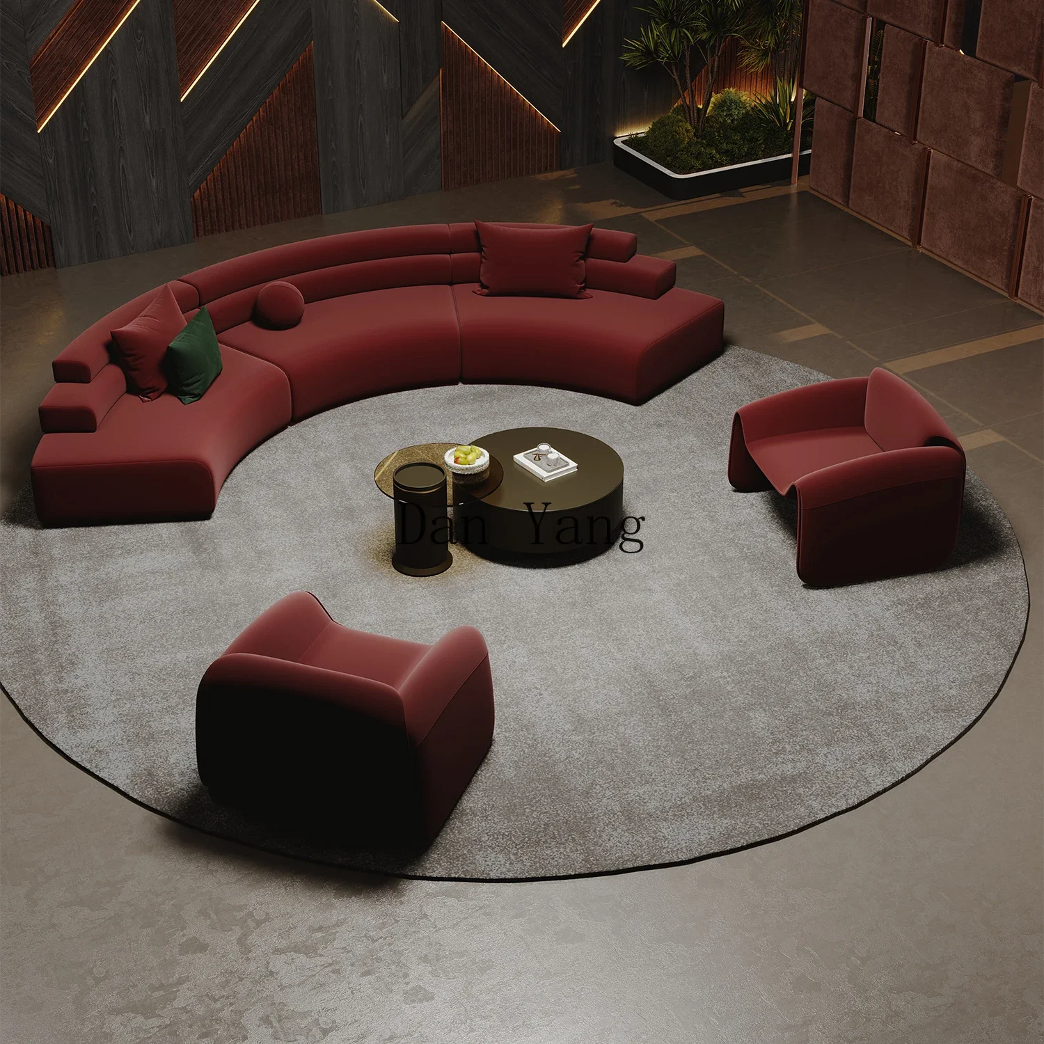 YJ curved special-shaped sofa beauty salon office hotel lobby business sales office lounge area