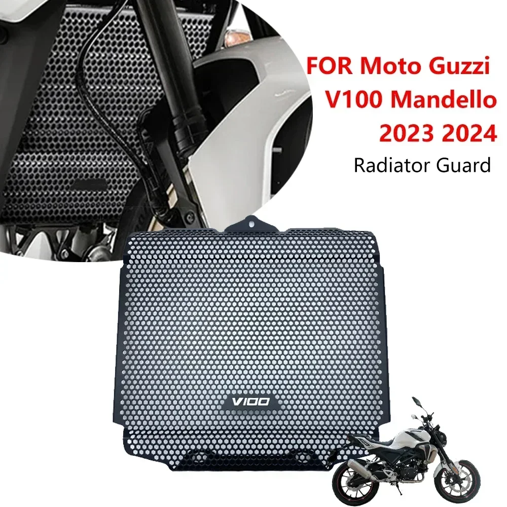 

For Moto Guzzi V100 Mandello 2023 2024 Motorcycle Accessories Radiator Guard Grille Water Tank Oil Cooler Cover Protection