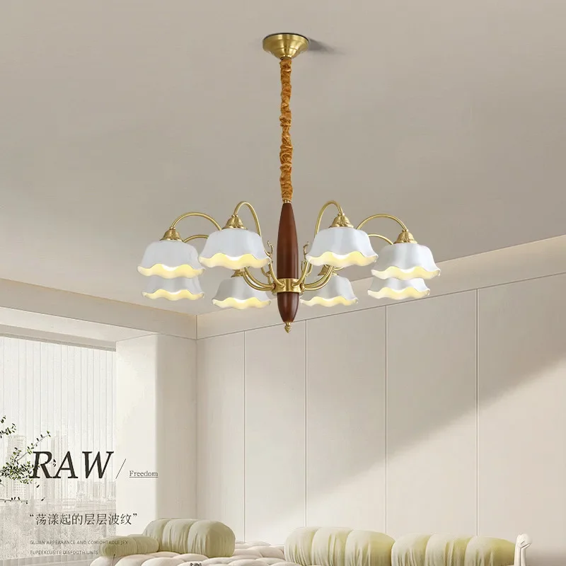 

FAIRY French Brass Chandelier LED American Retro Creativity Living Room Restaurant Bedroom Study Villa Hotel Cafe Pendant Lamp