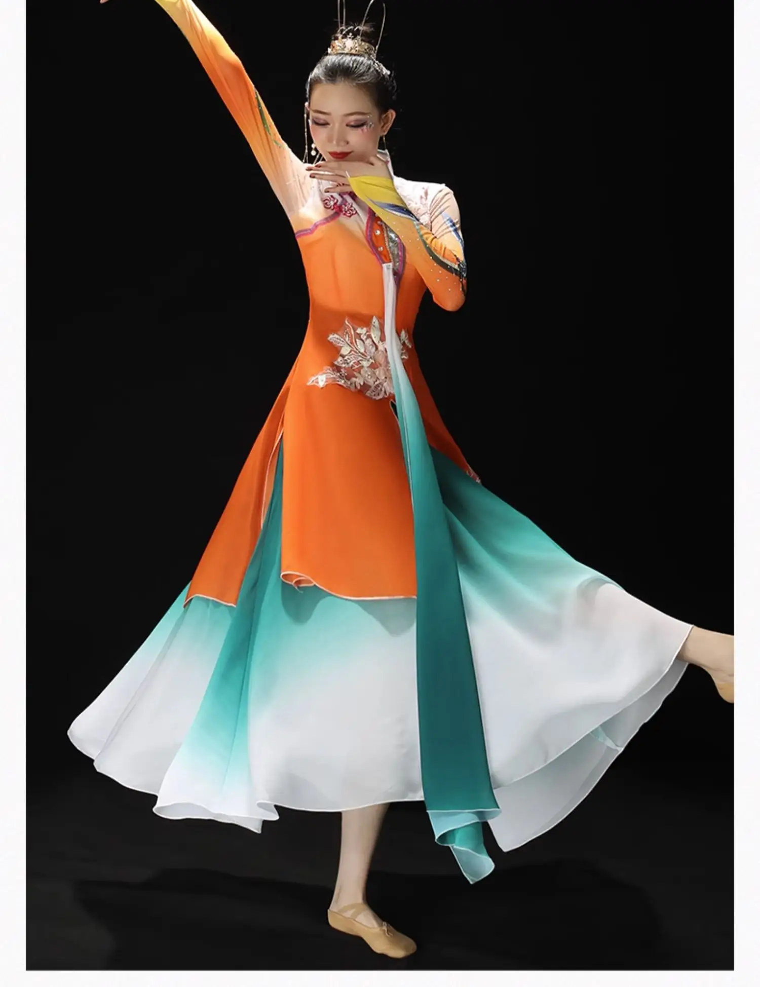 Classical Dance Costume Ancient Style Solo Dance Fan Dance Costume Chinese Style Umbrella Dance Dress