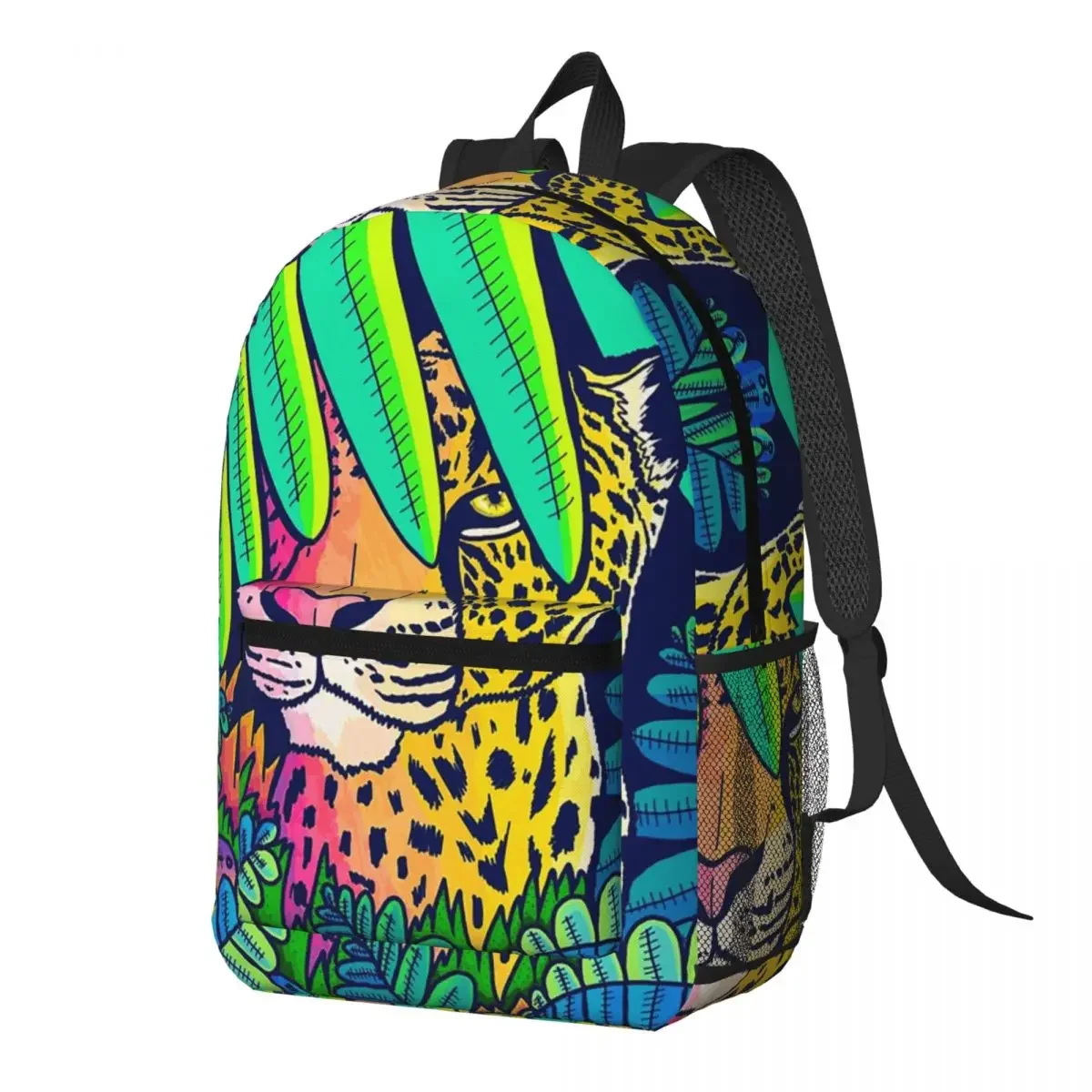 Jungle Wild Leopard Art Backpack Daypack Large Capacity Kids BookBag School Bag Shoulder Bags for Men Women