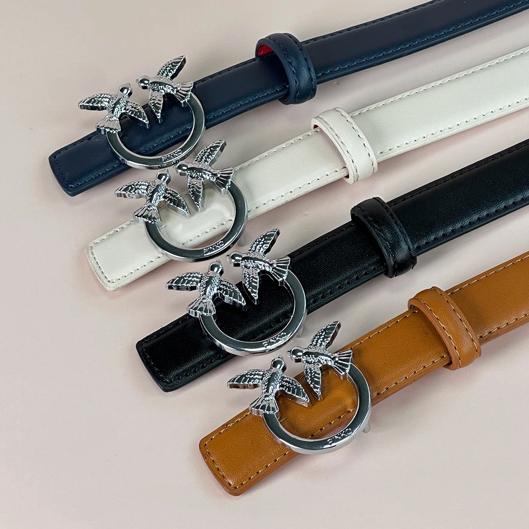

Женский ремень с серебряной пряжкой в виде птицы, регулируемый поясной ремень для джинсов и платьев, разноцветный романтический аксессуар