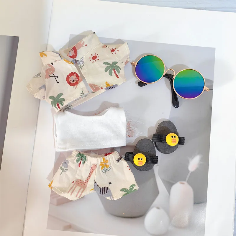 

Special Offer 10/17cm Doll Clothes Beachwear Fashion Clothes With Sunglasses Clothes Shirt Pants Glasses Shoes Set Decorative