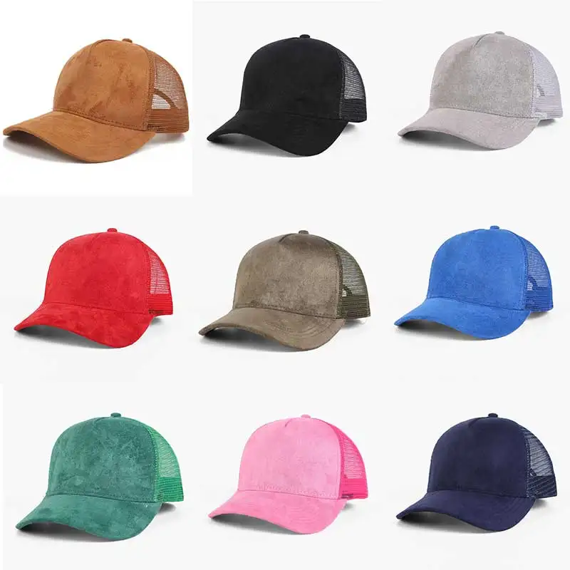 

Suede Baseball Cap summer Men's and Women's Solid Color Five-panel Curved Brim Adjustable Hip-hop Hat for Burning кепка