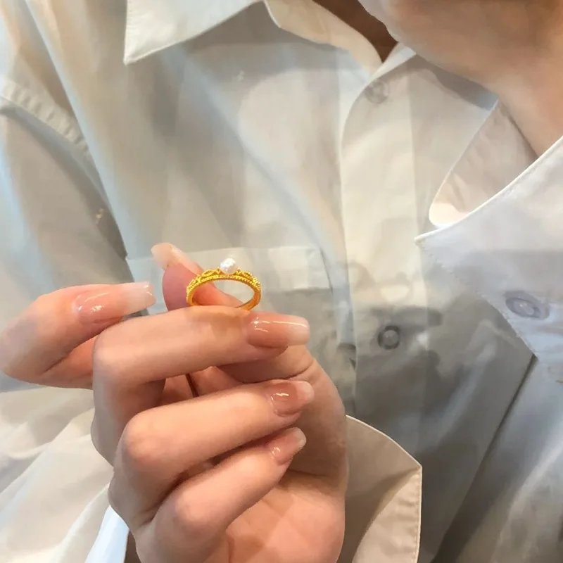 خاتم تاج كلاسيكي من المحكمة للسيدات، فتحة شخصية عصرية قابلة للتعديل، خاتم إصبع السبابة، تصميم متخصص، خاتم مزاجي