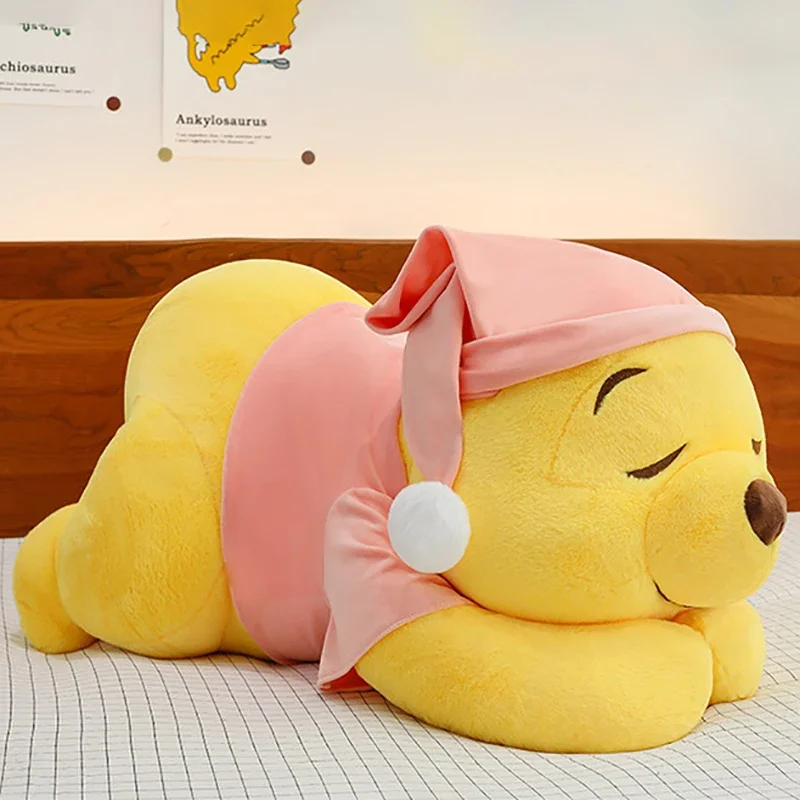 Disney Plüschtiere Winnie The Pooh Sleeping Kawaii Anime Plüschpuppe 35-85 cm Pooh Bär Gefülltes Kissen Geburtstagsgeschenk für Kinder