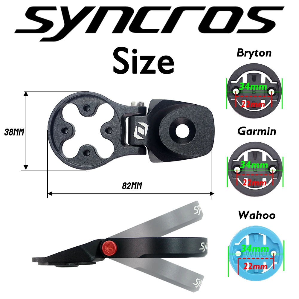 SYNCROS-Alloy Computer Stand for Bicycle Stopwatch,Bicycle Stopwatch Bracket,Handlebar, Stem,WC,XC,DC,Garmin,Bryton,Wahoo