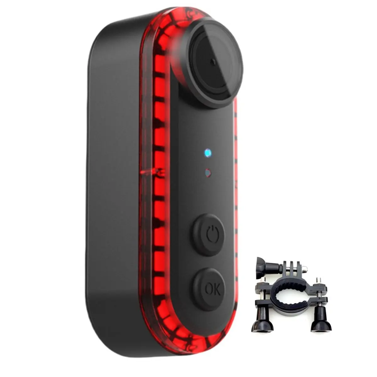 N05R Waterproof Bike Dash Cam Rear Warning Taillight Cycling Video Recorder Saddle Seat Post Mount Brackets Pre-Installed