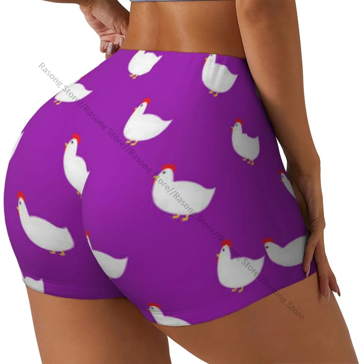 

Женские шорты для йоги с курицей, милый фон, скребок, подтяжка ягодиц, комфортный фитнес-зал