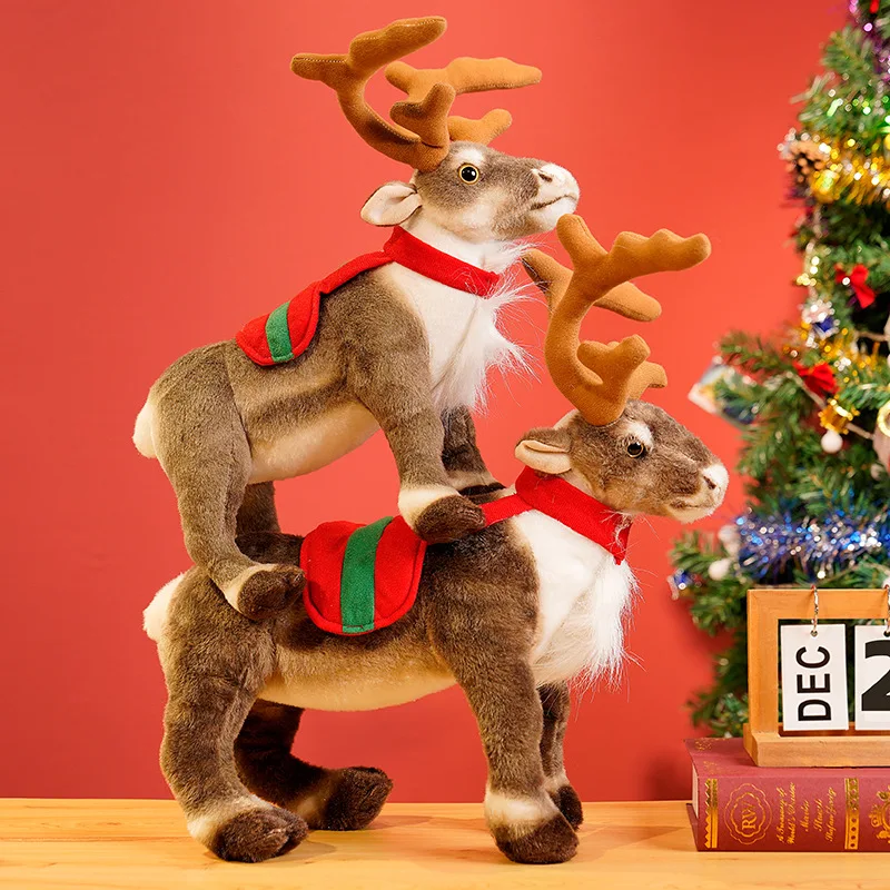 Simulation Rentier Plüschtier Weihnachten Hirsch Plüschtiere Puppe Weihnachten Elch Stofftiere Frohe Weihnachten Neujahr Dekor Beste Geschenke für Kinder – Detail 2