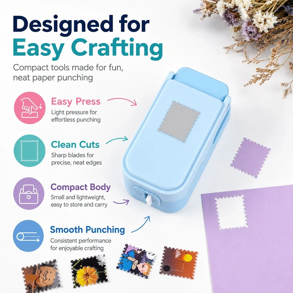 1x0,8 Zoll Briefmarken-Kantenstanzer, stapelbare Bastelstanzer mit präzisem Ausstanzdesign für Scrapbooking und Kartenherstellung – Detail 5