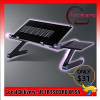 Adjustable Folding Computer Desk Laptop Stand for TV bed PC Laptop Table Stand Multifunctional Aluminum Alloy Lapdesk Portable