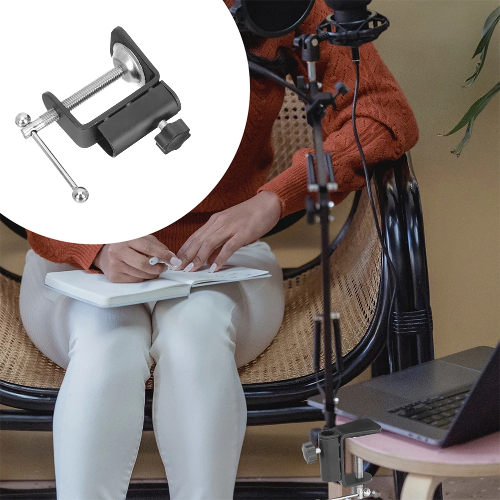 

2pcs Adjustable Table Mount Clamps L-Shaped Cantilever Brackets Work Surface Retaining Clips Durable Metal Base Support Studio