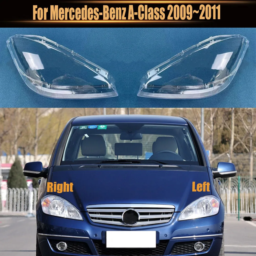 

For Mercedes-Benz A-Class 2009~2011 Headlamp Lamp Shell Headlight Cover Transparent Lampshade Plexiglass Replace Original Lens