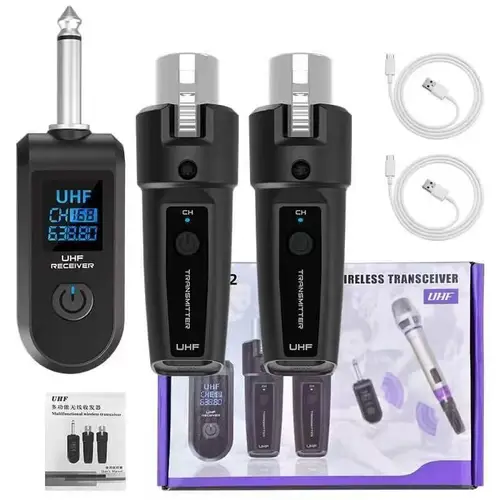Sistema receptor y transmisor de micrófono MusicWireless, sistema adaptador UHF XLR para micrófono dinámico, mezclador de Audio para guitarra, sistema PA