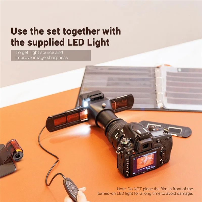 

ABZW 35Mm Negative Film Digitizing Adapter Set Negative & Slide Adapter With LED Light Film To Digital Converter Kit