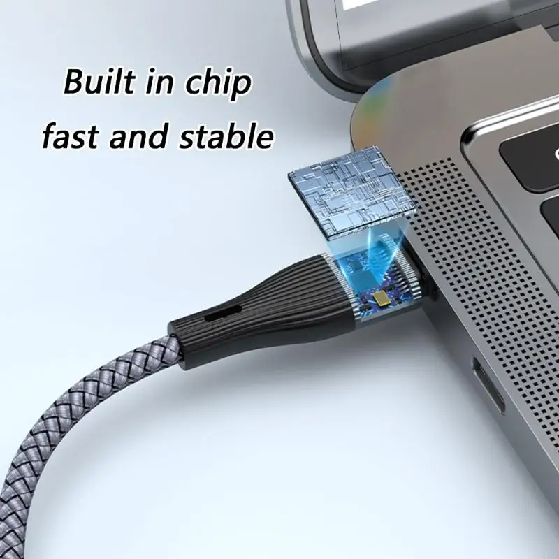 كابل شحن من 1 إلى 2 منفذ USB C PD100W نايلون جديلة بطول 130 سم K1KF #1