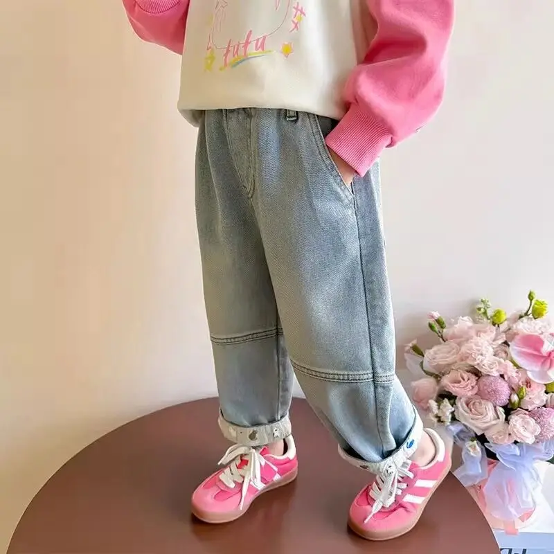 Enfants fille jean pantalon excellente qualité coton nouveau décontracté enfants pantalon bébé enfant en bas âge vêtements confortables