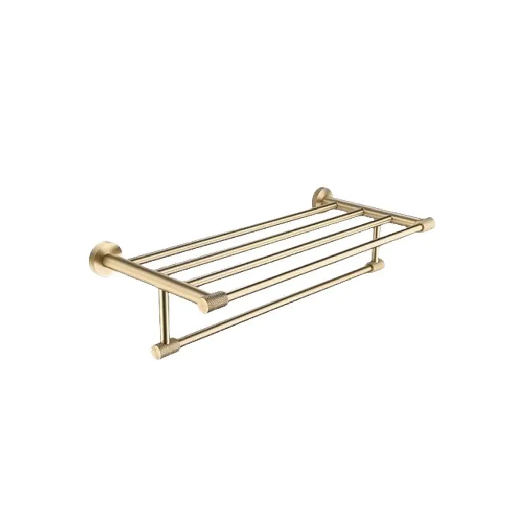 

Knurled Gold Bathroom Hardware Set Towel Bar Ring Robe Hook Paper Holder Toilet Brush Rack, Customized
