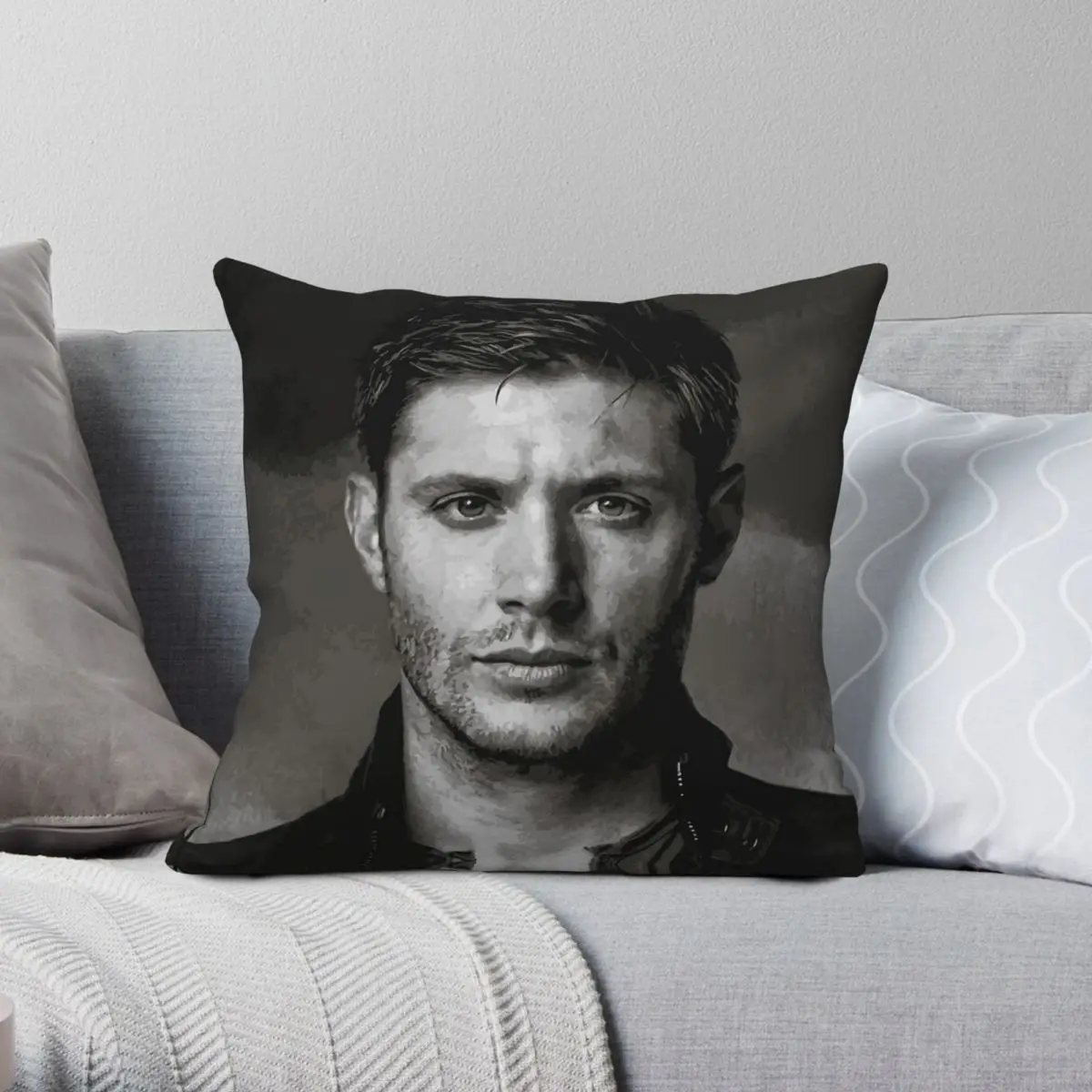 Supernatural Dean Winchester Square Pillowcase Polyester Linen Velvet Pattern Decorative Throw Pillow Case Sofa Cushion Cover