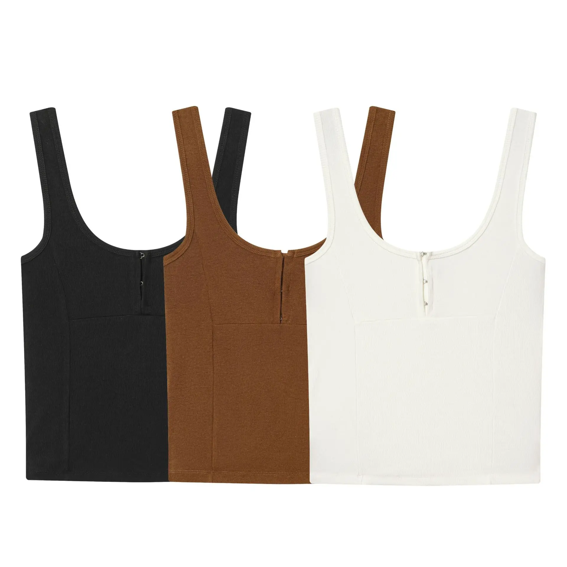 Maxdutti 2026 Spring New Sleeveless Fashion Simple Snap Buckle Strap Versatile Strap Top