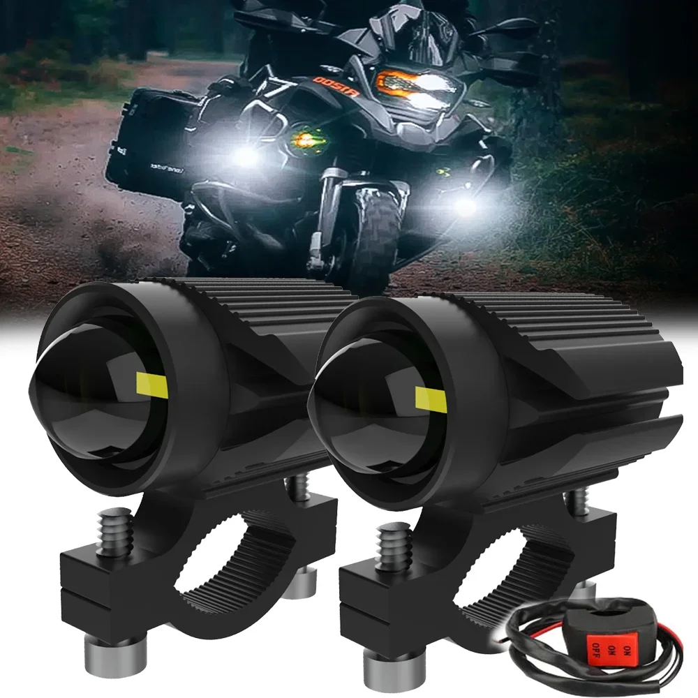 Additional  Auxiliary LED  Motorcycle Driving Lights Dual Color Fog Light  External Front 12V 24V for BMW R1200GS ATV SUV Lamp