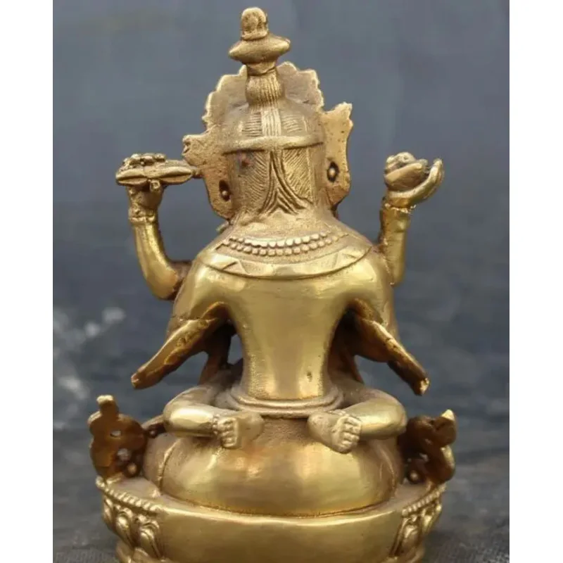 Tibetan Buddhism Bronze Seat Mandkesvara Yab-Yum Happy Tantra Buddha Statue