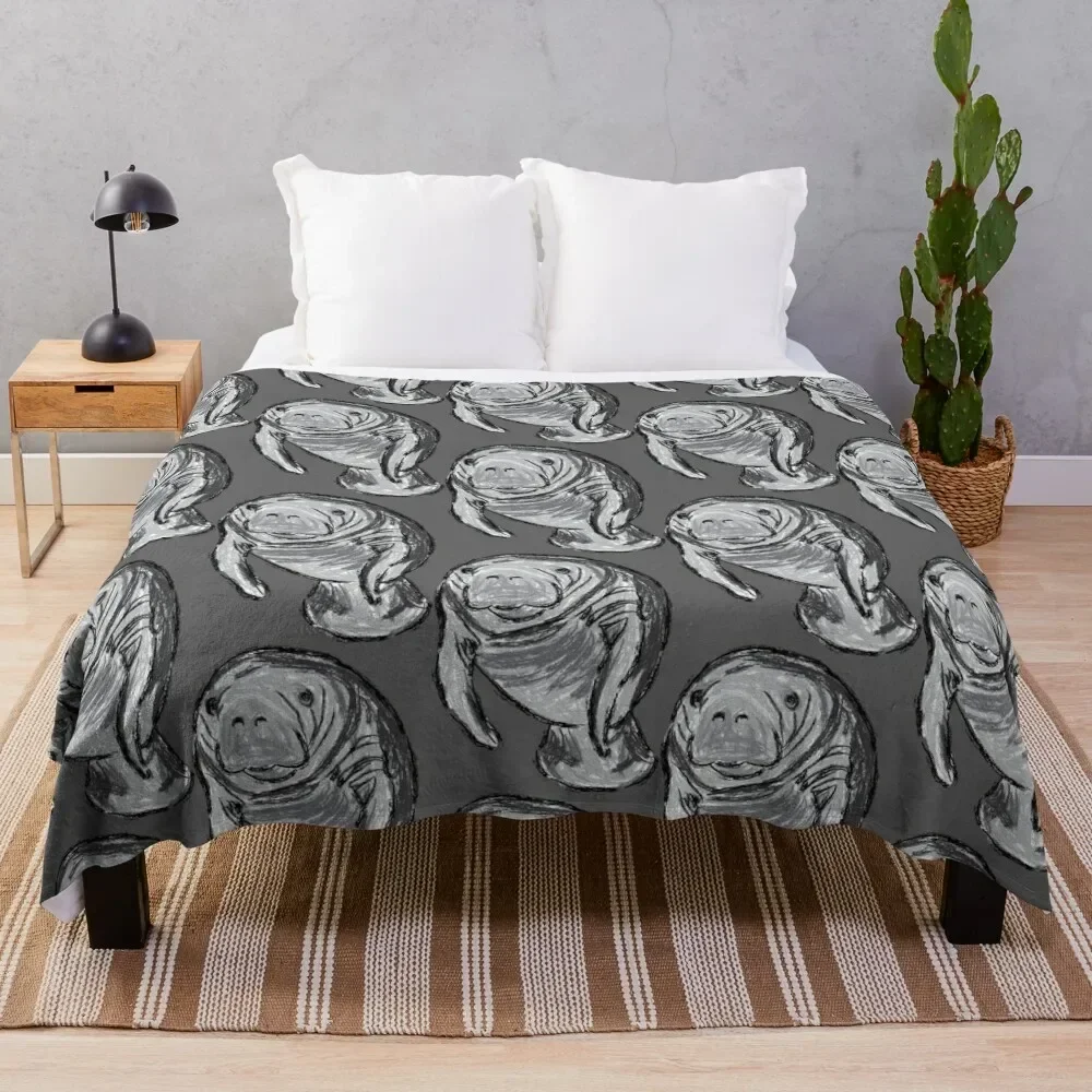 Artwork of a Manatee Throw Blanket christmas decoration cosplay anime Blankets