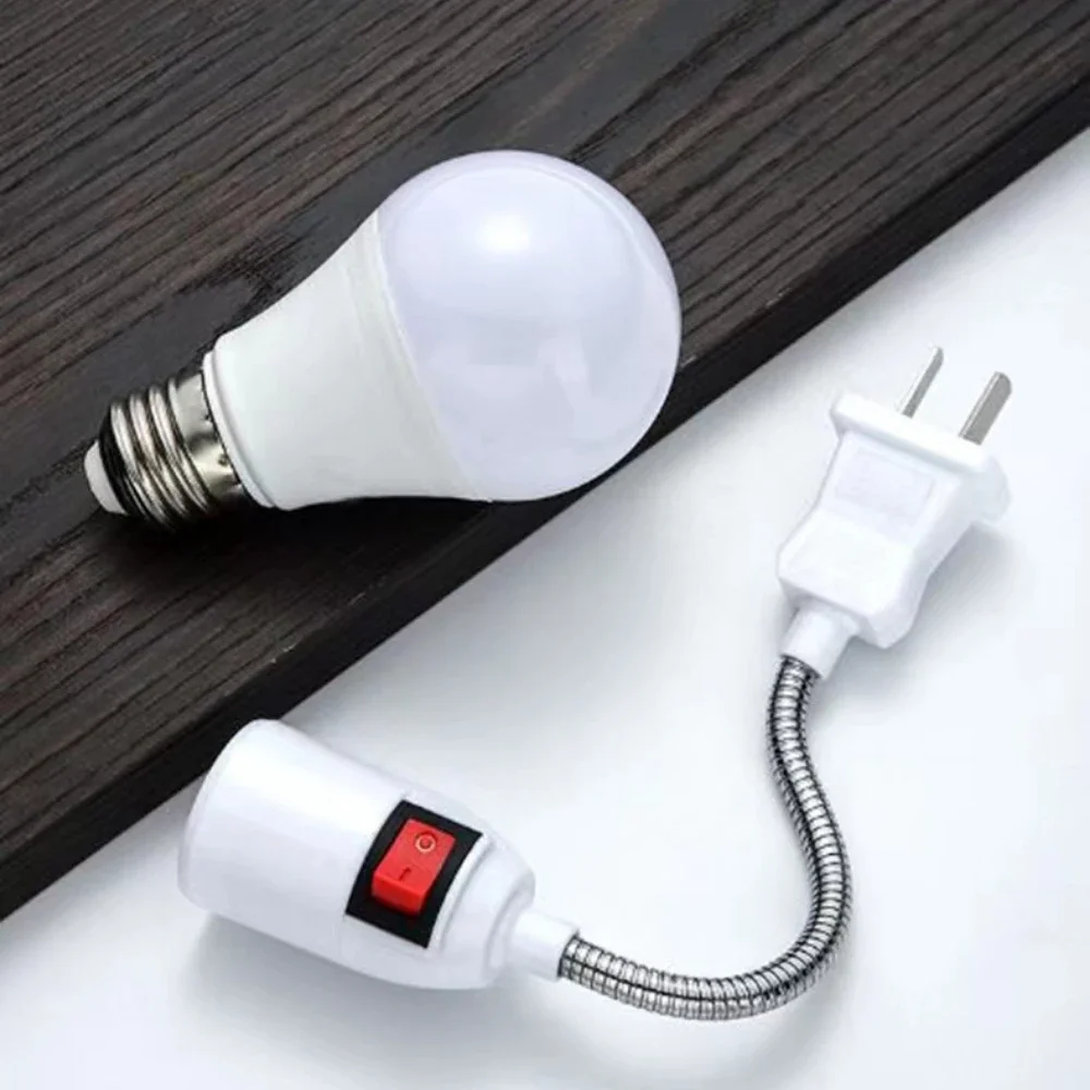 Ue plug e27 conversor de extensão flexível led lâmpada estender adaptador tomada parede base da lâmpada titular parafuso soquete