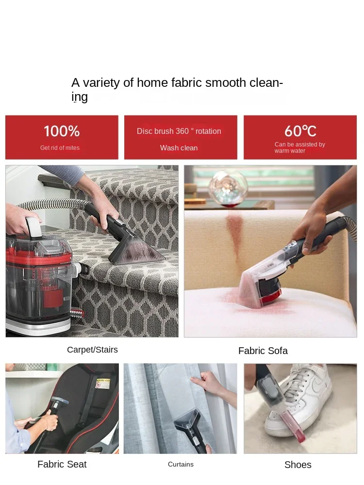 New Product Hoover Fabric Cleaning Machine Spray Suction Integrated Large Suction Sofa Carpet Mattress Cleaning Machine Artifact