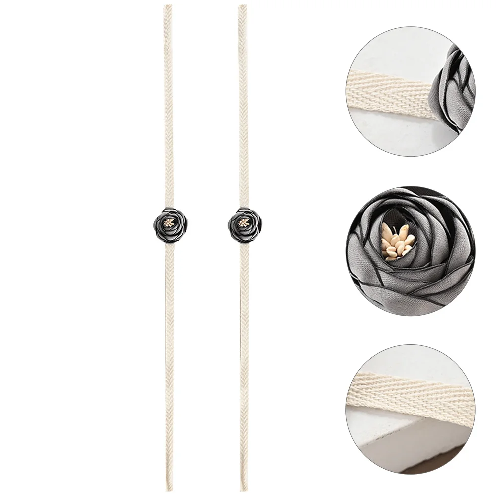 

2Pcs Cloth Flower Curtain Tiebacks Rope Floral Window Holdbacks for Home Living Room Bedroom Decorative Curtain Ties