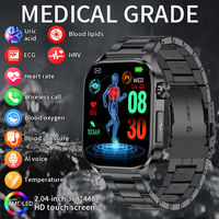 2025 New ECG Health Smartwatch for Men Women Bluetooth Call Blood Sugar Blood Pressure Blood Oxygen Uric Acid Exercise Tracker