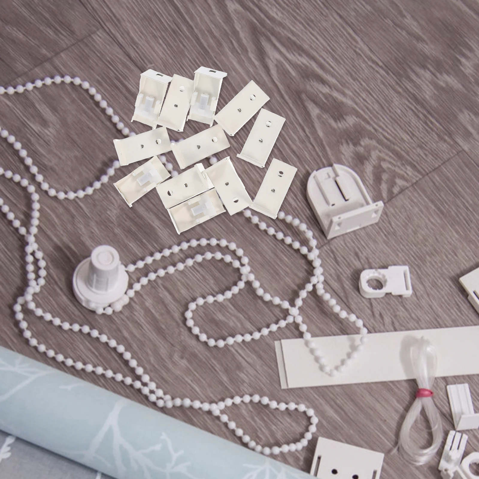 

12Pcs Curtain Track Brackets Heavy Duty Iron ABS Adjustable Length Ceiling Curtain Mount Support Accessories