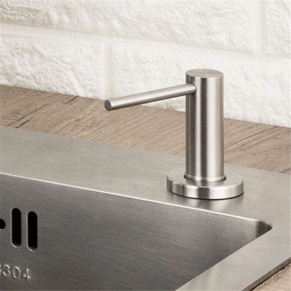 Stainless Steel Sink Detergent Dispenser Built-in Design Kitchen Liquid Soap Dispenser Pump Head Hand Press Liquid Dispenser