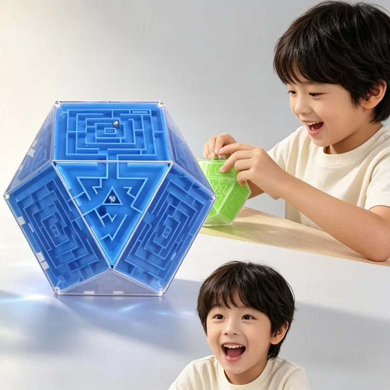 Cube Labyrinthe 3D Magique 6,9 Cm – Puzzle De Logique Et Concentration, ABS, Cadeau Enfant Adulte