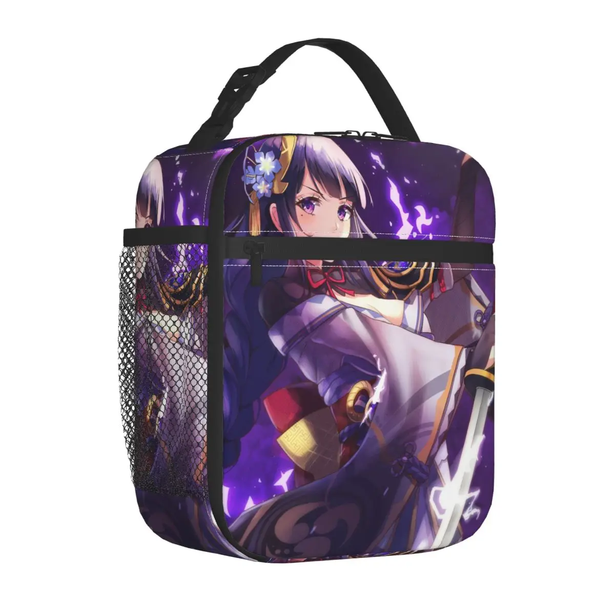 Genshin darbe Anime yalıtımlı öğle çanta Raiden babaal yemek konteyner soğutucu çanta Tote yemek kabı ofis seyahat erkekler kadınlar