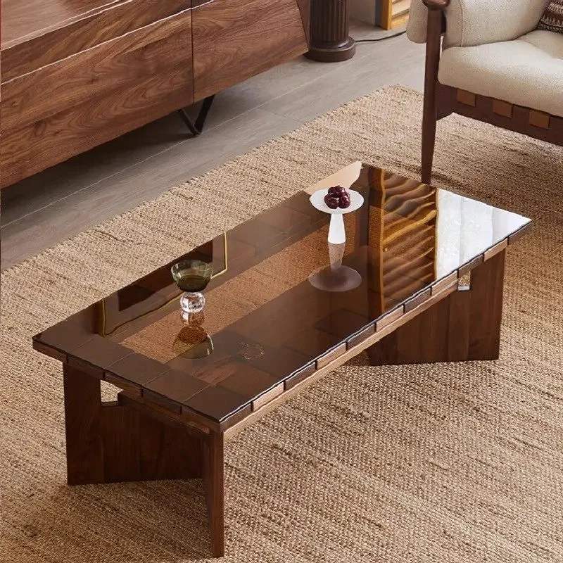 

Glass Rectangular Coffee Tables European Style Center Modern Coffee Tables Vintage Designer Mesa De Centro Furniture For Home