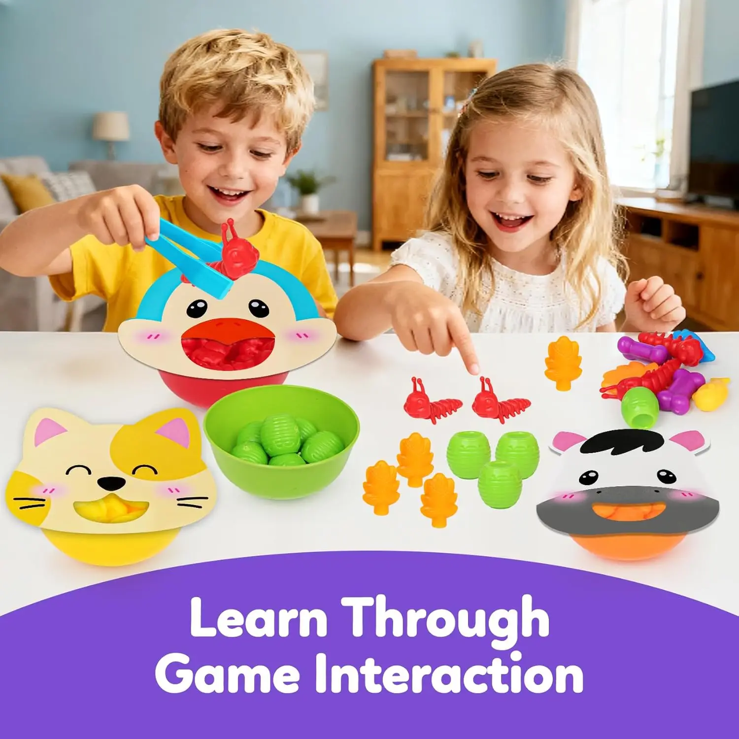 Montessori Animal Sorting Toy Animal Counting Color Sorting Dinosaur Animal Identification Skill Upgrading for Children Gift Toy