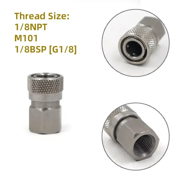 High Pressure 8MM Foster Quick Disconnect Male Female Adaptor Fill Nipple Blind Plug  Thread 1/8NPT&1/8BSP&M10*1