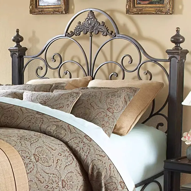 Retro Wrought Iron Bed - 1.2m Single & 1.5/1.8m Double European Princess Bed Frame High-End Metal Design