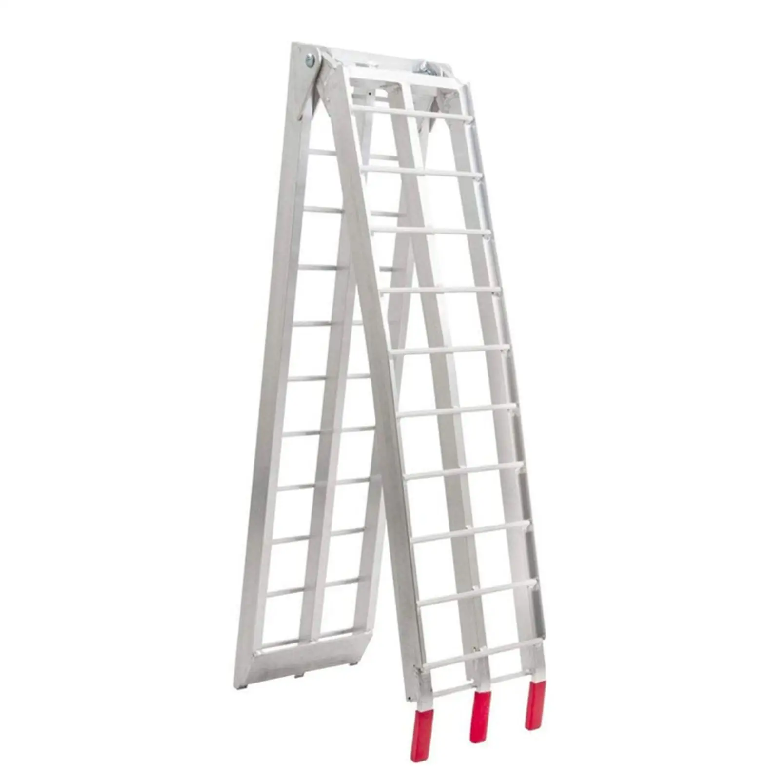Lightweight Folding Ramp Aluminum Motorcycle Loading Ramp for Pickup Truck Bed Portable Vehicle Accessory Silver