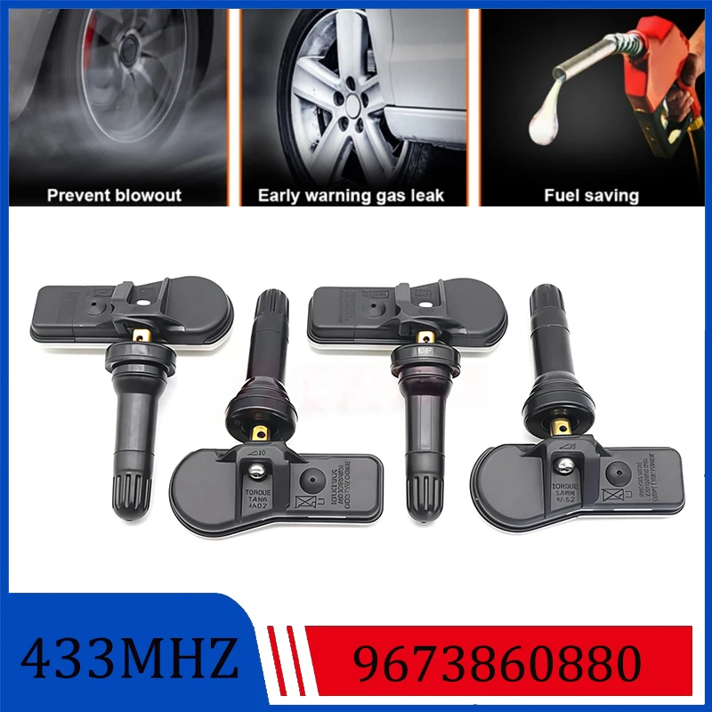 

9673860880 9683420380 New Tire Pressure Sensor for 2008-2017 Citroen C4 Picasso DS4 DS5 Jumper II 2.0 2.2 433MHZ TPMS 4260748020