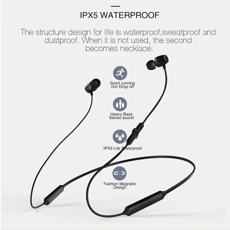 Sport Wireless Bluetooth Neckband Headphone Sleep Game Running Earphone High Quality Sound HD Bass Fone Headset