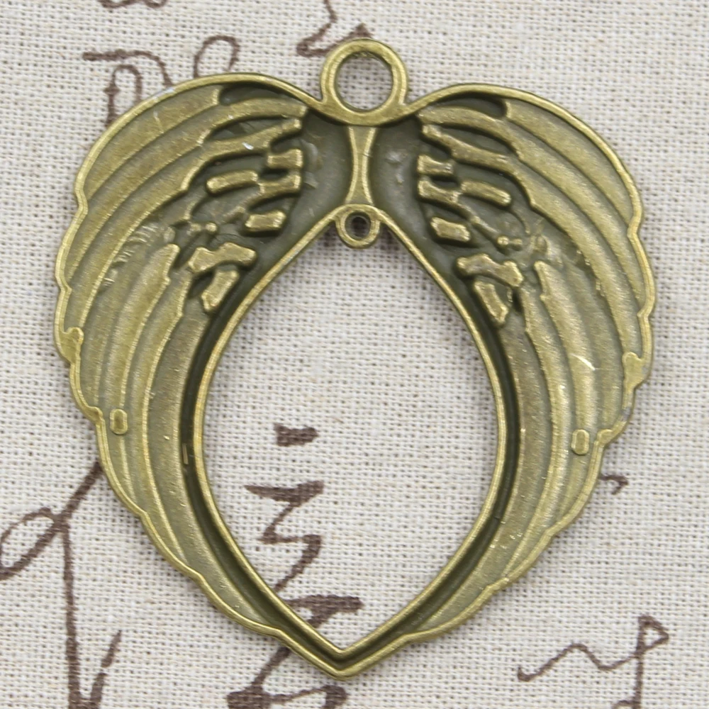 2 sztuk Charms Angel Wings 74x69mm antyczne srebro kolorowy platerowany zawieszki dokonywanie DIY Handmade tybetański srebrny kolor znalezienie biżuteria — zdjęcie 4